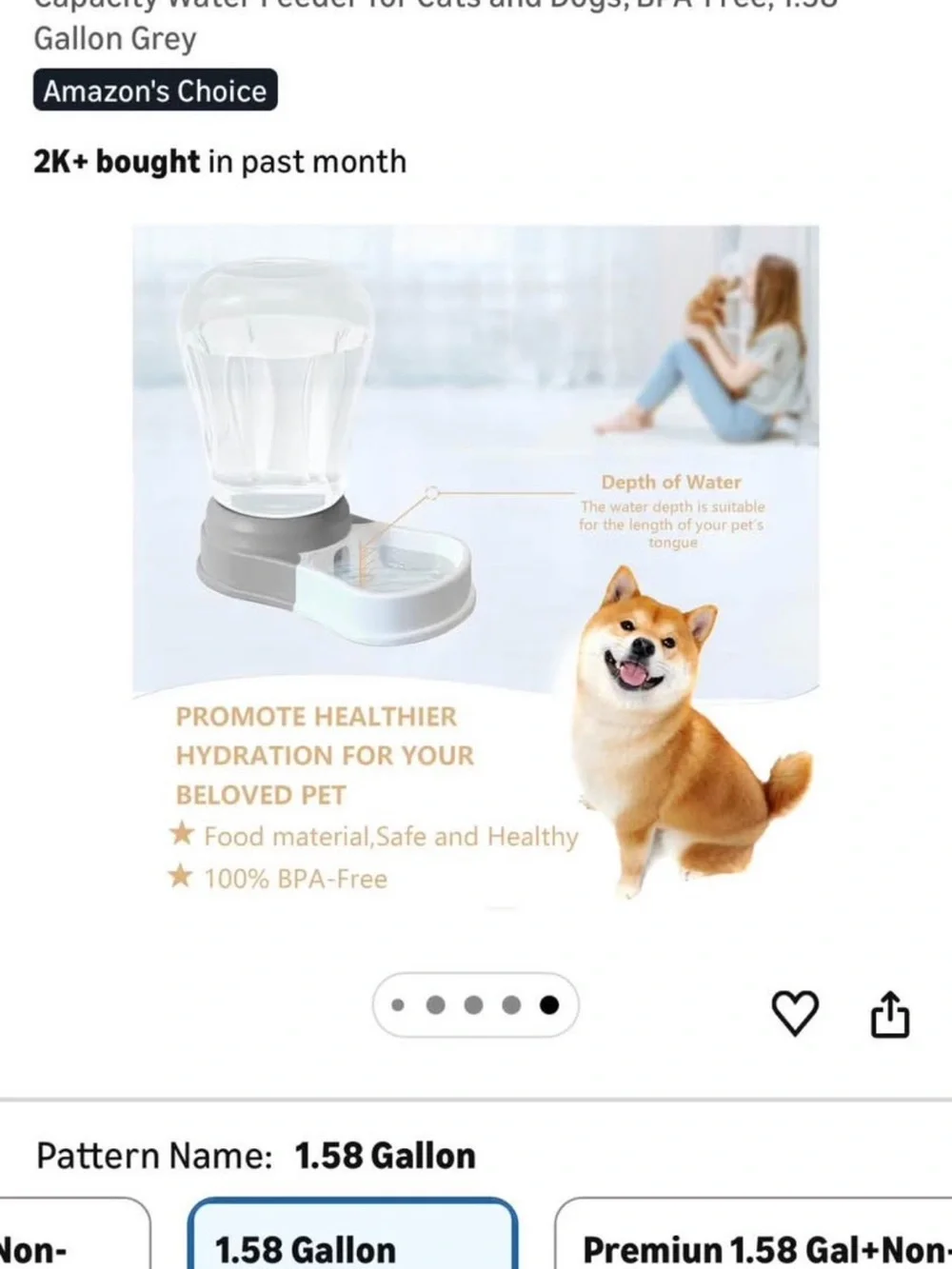 Brand new Automatic dog Pet Waterer - Gray & White